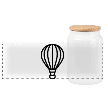 montgolfière - Boîte à biscuits avec couvercle en bois - blanc - Devant