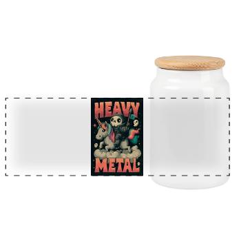 Heavy Metal Knight sur Unicorn - Boîte à biscuits avec couvercle en bois - blanc - Devant