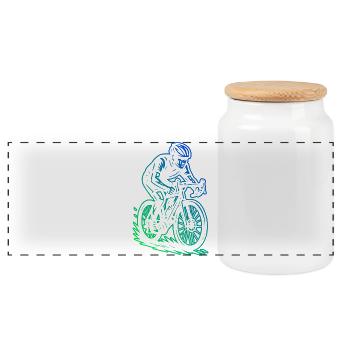 Klare Roadbike Botschaft - Panorama Keksdose mit Holzdeckel - Weiß - Vorne