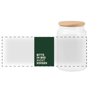 Minimal Statement – Dark Green & Cream Design - Panorama Keksdose mit Holzdeckel - Weiß - Vorne