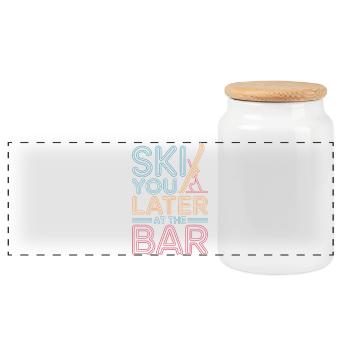 Ski You Later At The Bar Skifahren Apres Ski Bar - Panorama Keksdose mit Holzdeckel - Weiß - Vorne