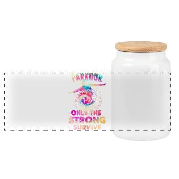 Parkour Only The Strong Survive - Panoramic Cookie Jar with Wooden Lid - white - Front