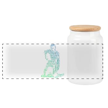 Conception vintage de floorball pour floorball - Boîte à biscuits avec couvercle en bois - blanc - Devant