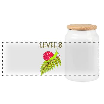 Level 8 Snail - Panoramic Cookie Jar with Wooden Lid - white - Front
