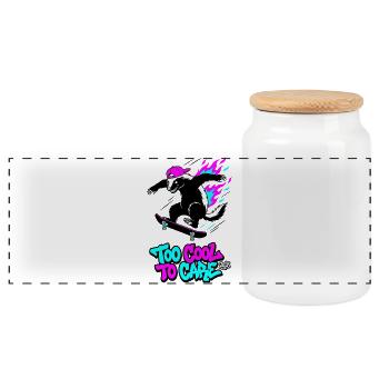 Trop cool pour s’en soucier Honey Badger 2018 - Boîte à biscuits avec couvercle en bois - blanc - Devant