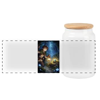 La recherche du bon chemin - Boîte à biscuits avec couvercle en bois - blanc - Devant
