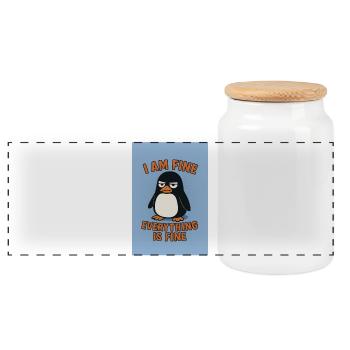 Argent vin Tout va bien - Boîte à biscuits avec couvercle en bois - blanc - Devant