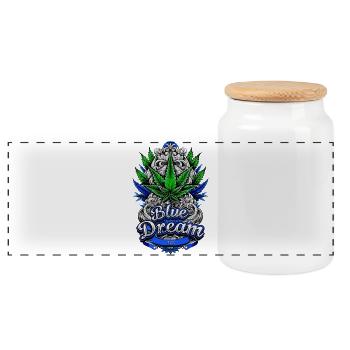 Blue Dream - Boîte à biscuits avec couvercle en bois - blanc - Devant
