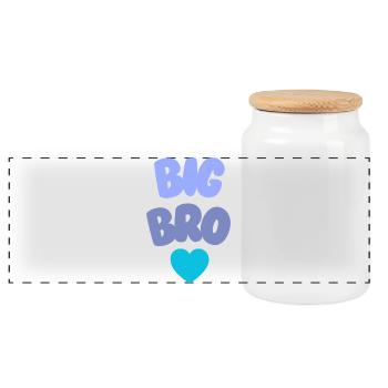 Big Bro Love Siblings - Panoramic Cookie Jar with Wooden Lid - white - Front