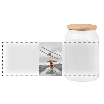 North by northwest - Panoramic Cookie Jar with Wooden Lid - white - Front