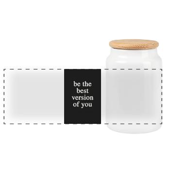 Be the Best Version of You - Panorama Keksdose mit Holzdeckel - Weiß - Vorne