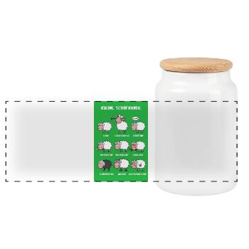 A Brief Sheep Science Poster Edition - Panoramic Cookie Jar with Wooden Lid - white - Front