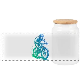 Le VTT adore porter - Boîte à biscuits avec couvercle en bois - blanc - Devant