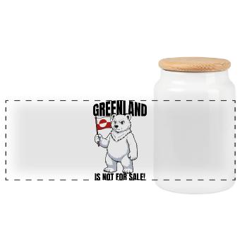 Greenland Is Not For Sale Shirt - Panorama Keksdose mit Holzdeckel - Weiß - Vorne