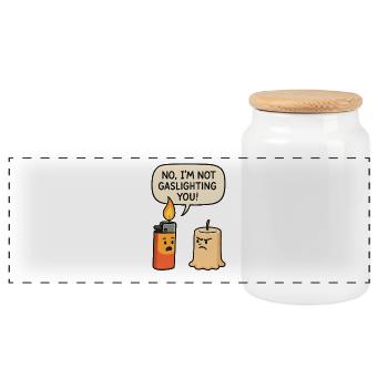 No, I'm not manipulating you - Panoramic Cookie Jar with Wooden Lid - white - Front