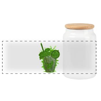 Labyrinthartiger Mojito - Panorama Keksdose mit Holzdeckel - Weiß - Vorne