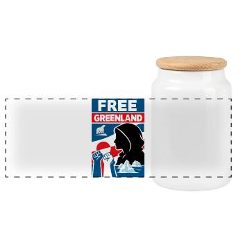 Free Greenland - Panorama Keksdose mit Holzdeckel - Weiß - Vorne