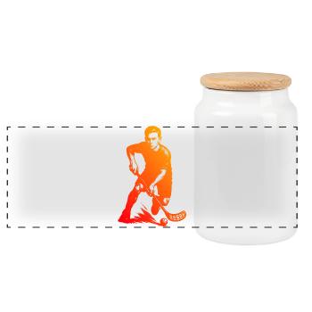 Cool floorball inspiration - Panoramic Cookie Jar with Wooden Lid - white - Front