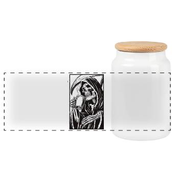 Coff & Mort - Boîte à biscuits avec couvercle en bois - blanc - Devant