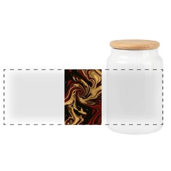 Abstract Germany Fluid Art Partie 2. - Boîte à biscuits avec couvercle en bois - blanc - Devant