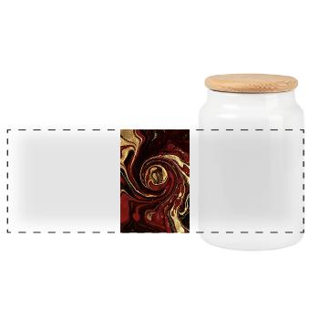 Allemagne abstraite Fluid Art Partie 1. - Boîte à biscuits avec couvercle en bois - blanc - Devant