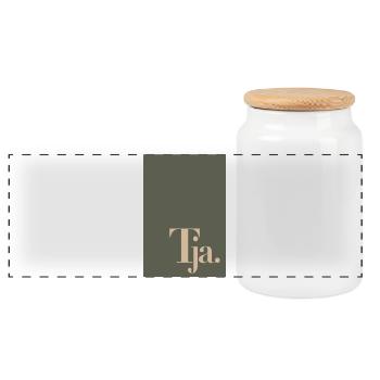 Modern Typography Poster – Well. - Panoramic Cookie Jar with Wooden Lid - white - Front