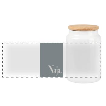 Affiche typographique : Eh bien. - Boîte à biscuits avec couvercle en bois - blanc - Devant