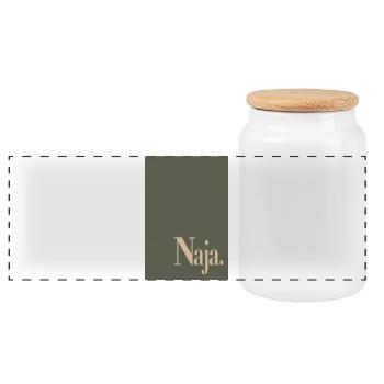 Modern minimal poster – well. - Panoramic Cookie Jar with Wooden Lid - white - Front