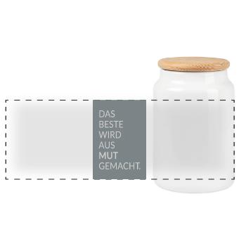 The Best Is Made of Courage – Typo Poster - Panoramic Cookie Jar with Wooden Lid - white - Front