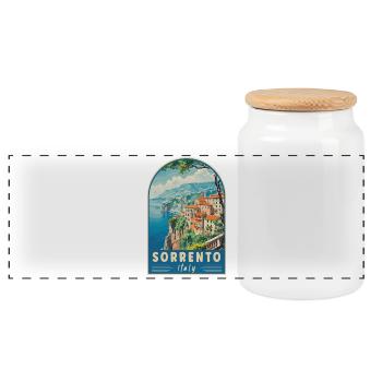 Sorrente, Italie, Paradis Méditerranéen, Art de voyage - Boîte à biscuits avec couvercle en bois - blanc - Devant