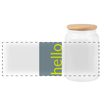 Hello – Modern Minimal Typography Design - Panoramic Cookie Jar with Wooden Lid - white - Front