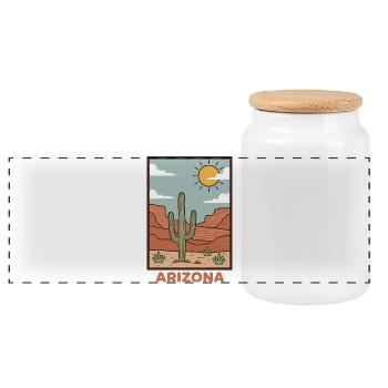 Sonnenlandschaft der Wüste von Arizona - Panorama Keksdose mit Holzdeckel - Weiß - Vorne