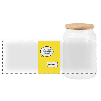 What Did You Make Today? – Mistakes - Panoramic Cookie Jar with Wooden Lid - white - Front