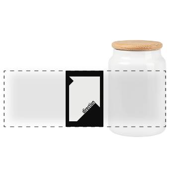 Affiche de mise en scène noire – Déclaration minimale - Boîte à biscuits avec couvercle en bois - blanc - Devant