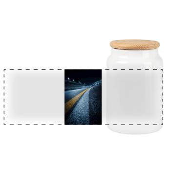 Midnight Track Horizon - Boîte à biscuits avec couvercle en bois - blanc - Devant