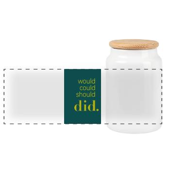 Did should could would Poster Design - Panorama Keksdose mit Holzdeckel - Weiß - Vorne