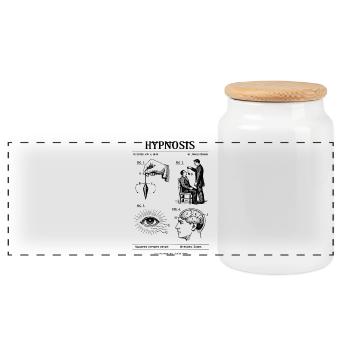 Conception du plan d’hypnose - Boîte à biscuits avec couvercle en bois - blanc - Devant