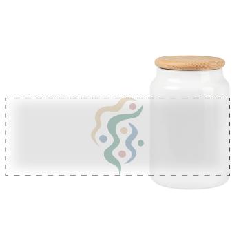 Yoga design_12 - Panoramic Cookie Jar with Wooden Lid - white - Front