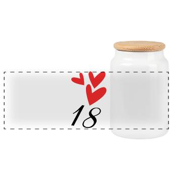 18. 18 ANS. 18e ANNIVERSAIRE. ANNIVERSAIRE 18 ANS. - Boîte à biscuits avec couvercle en bois - blanc - Devant