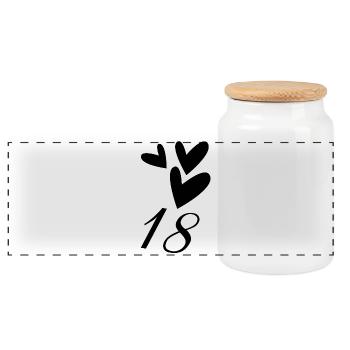 18. 18 ANS. 18e ANNIVERSAIRE. ANNIVERSAIRE 18 ANS. - Boîte à biscuits avec couvercle en bois - blanc - Devant