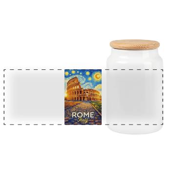 Rom, Italien. - Panorama Keksdose mit Holzdeckel - Weiß - Vorne