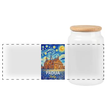 Padua, Italien. - Panorama Keksdose mit Holzdeckel - Weiß - Vorne