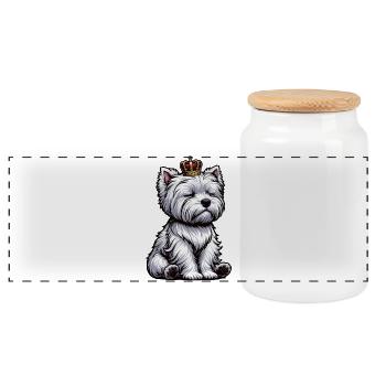 West highland terrier Westie Westiebesitzer  - Panorama Keksdose mit Holzdeckel - Weiß - Vorne