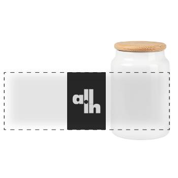 All In Poker  Typography - Panoramic Cookie Jar with Wooden Lid - white - Front