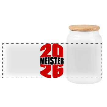 Champion 2026 Championship - Panoramic Cookie Jar with Wooden Lid - white - Front