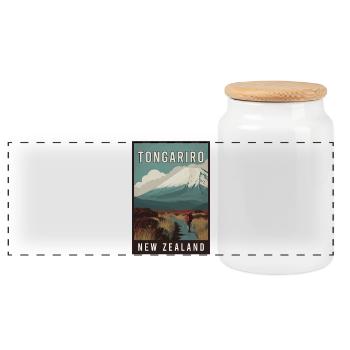 Découvrez Tongariro en Nouvelle-Zélande - Boîte à biscuits avec couvercle en bois - blanc - Devant