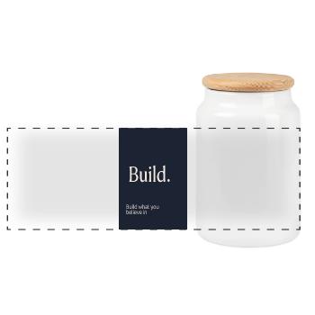 Construisez. – Conception de fautes de frappe à motivation minimale - Boîte à biscuits avec couvercle en bois - blanc - Devant