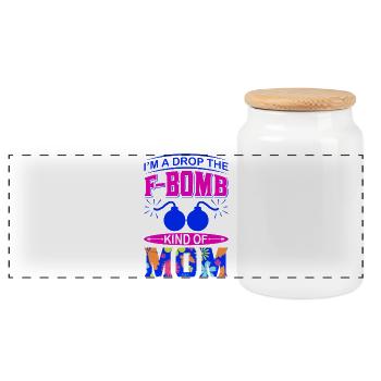 Je suis du genre à lâcher la maman F Bomb Gift - Boîte à biscuits avec couvercle en bois - blanc - Devant