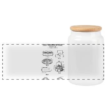 Conception précoce d’impression à semi-conducteurs brevet T- - Boîte à biscuits avec couvercle en bois - blanc - Devant