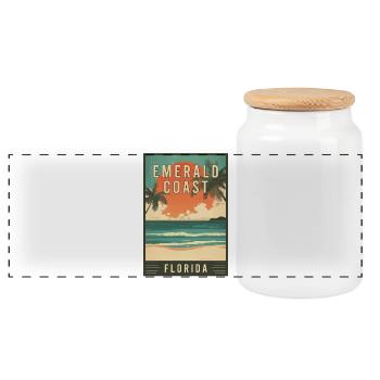 Découvrez la magnifique Côte d’Émeraude en Floride - Boîte à biscuits avec couvercle en bois - blanc - Devant